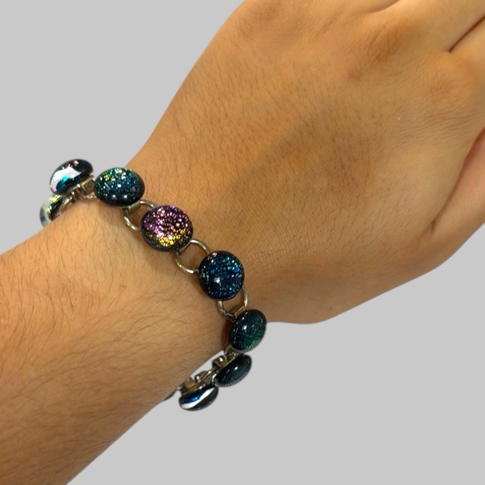 Dichroic Fused‎ Glass Bracelet